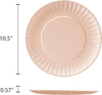 TP 6-Piece Melamine Plates Set, 10.5-Inch Reusable Dinner Plates for Picnic, Party, BBQ & Camping, Dishwasher Safe Lightweight Tableware, Light Pink