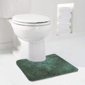 Walensee Contour Rug (20x24, Hunter Green) Non Slip Bath Mat, Soft Microfiber Shaggy Mat, Machine Washable U Shape Toilet Rug