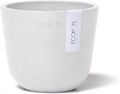 Ecopots Oslo Mini Durable Modern Round Indoor/Outdoor Recycled-Based Composite Flower Pot Planter, Pure White, 4.5"