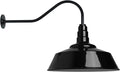 Steel Lighting Co. Redondo Barn Light | Outdoor Wall Mounted | 20 inch Dome | 23 inch Gooseneck | Large Farmhouse Warehouse Light Made in America | Black Exterior/White Interior