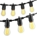 S14 LED 48FT Outdoor String Lights, IP65 Waterproof 48FT Outside Patio Lights, Edison Shatterproof Bulb Vintage Backyard Light, Balcony, Deck, Garden Light