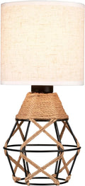 Hamilyeah Boho Table Lamps, Woven Table Lamp for Nightstand with On/Off Switch, Farmhouse Beside Lamp for Bedroom, Industrial Table Lamp for Living Room