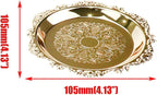 Quluxe Vintage Round Metal Food Serving Tray, 2 Pcs Reusable Decorative Appetizer Platter for Kitchen, Party, Centerpiece Display- Gold (4 Inch+10 Inch)