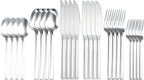 Silverware Set with Steak Knives,Zerophilo Flatware Set with Hexagon Handle 24 Pieces 18/0 Stainless Steel Cutlery Set for 4,Dishwasher Safe