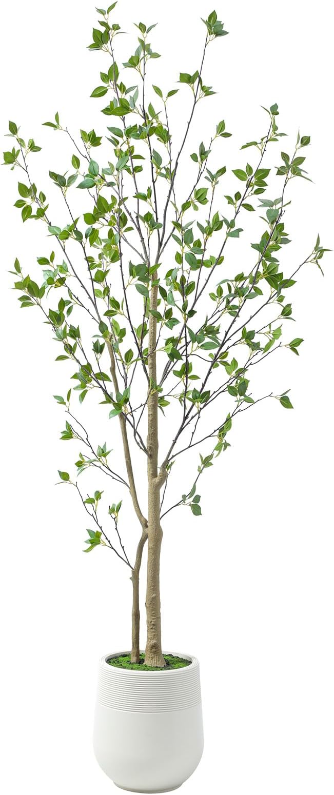 Bellacat 6ft Minimalist Artificial Citrus Tree with Large Exquisite Planter, 72in Faux Citrus Tree with Realistic Leaves, Faux Tree Indoor Outdoor for Home Office Living Room Bedroom Porch Decor.