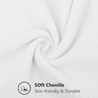 decorUhome Chenille White Throw Pillow Covers 24x24 Inch Set of 2, Decorative Soft Couch Pillow Covers Solid Dyed Accent Velvet Farmhouse Neutral Square Christmas Pillow Cases for Sofa Bed Living Room