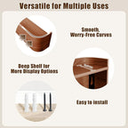 Coat Hooks Wall Mount with Shelf, 4 Hidden Hooks, 16.5 Inch Entryway Organizer for Coats, Hats, Bags, Keys, Decorative Wall Hooks (Brown, 4 Hooks)