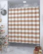 Vandarllin Rustic Brown White Buffalo Check Plaid Pattern Shower Curtain, Farmhouse Shower Curtains Set with Hooks, Waterproof Fabric Bathroom Curtains Decor Home Accessories, Stall Long 36 X 78 Inch