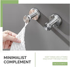 Angle Simple Bathroom Towel Hook 2 Pack, SUS304 Stainless Steel Bathrobe Coat Clothes Holder for Kitchen Cabinet Closet, Heavy Duty Wall Hook, Brushed Nickel