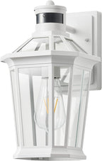 VIANIS Motion Sensor Outdoor Exterior Light Fixture, White Outdoor Porch Lights Wall Mount, Waterproof Dusk to Dawn Coach Lantern, Modern Outdoor Lights Fixtures for Garage, Front Door