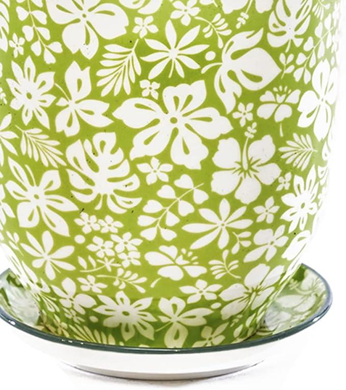 CHIVE ‘Liberte’ Ceramic Succulent Pots — 4.25” Cute Vintage Farmhouse Style Planters for Indoor Plants — Beautiful Home & Kitchen Decor — Green Garden