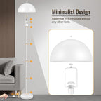 Modern Floor Lamps for Living Room, White Metal Mushroom Lamp, 66" Tall Corner Lamp, Footswitch, Bright Industrial Standing Lamps for Bedroom Nursery, Mid Century Modern Home Decor(E26 Base, NO BULB)