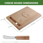 Miicol Wood Charcuterie Board, Monogram Cheese Board 10 Inch, Personalized Initial Cutting Board with Spreader, Unique Housewarming Gift, Ideal for Kitchen, Home, Letter G