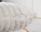 PANOD Faux Fur Decorative Lumbar Throw Pillow Covers 16 x 24,Plush Long Boho Lumbar Pillow Covers Pillow Case Cushion Case for Bed Sofa Farmhouse Livingroom,White