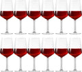 Set of 12 Unbreakable Acrylic Wine Glasses with Stem, 19 oz Plastic Wine Glasses Reusable Clear Goblet BPA-Free for Outdoor Drinking, Pool, Travel, Camping or Picnic Gift Supplies(Square)