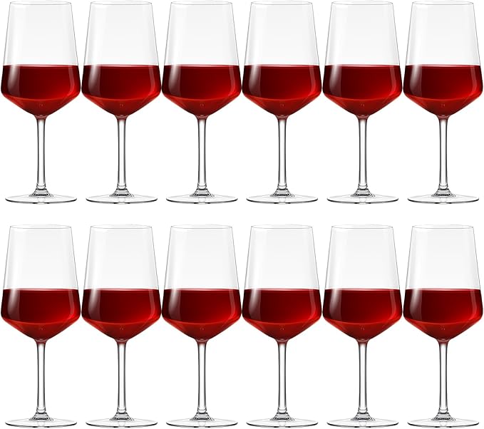 Set of 12 Unbreakable Acrylic Wine Glasses with Stem, 19 oz Plastic Wine Glasses Reusable Clear Goblet BPA-Free for Outdoor Drinking, Pool, Travel, Camping or Picnic Gift Supplies(Square)