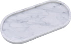 OOBOOB Oval Natural Marble Bathroom Tray for Decor Countertop, Marble Vanity Tray for Candles Perfume, Jewelry, Cosmetics, Elegant Vanity Organizer for Jewelry, Perfume