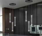 3 Light Black Pendant Lighting Mini Chandelier for Kitchen Island Modern Crystal LED Pendant Light Adjustable Dimmable Pendant Light Fixture for Dinning Room Bedroom Ceiling Hanging Lights 2700K 6000K