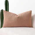 MIULEE Textured Boucle Throw Pillow Cover Blush Pink Accent Solid Lumbar Pillow Case Decorative Soft Pack of 1 Couch Cushion Chair Sofa Bedroom Livingroom Home Decor,12x20 Inch