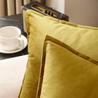 VAKADO Throw Pillow Covers 18x18 Set of 2 Gold Velvet Christmas Decor Decorative Couch Cushion Euro Pillowcases with Fringe Home Bed Decoration for Sofa Bedroom Office