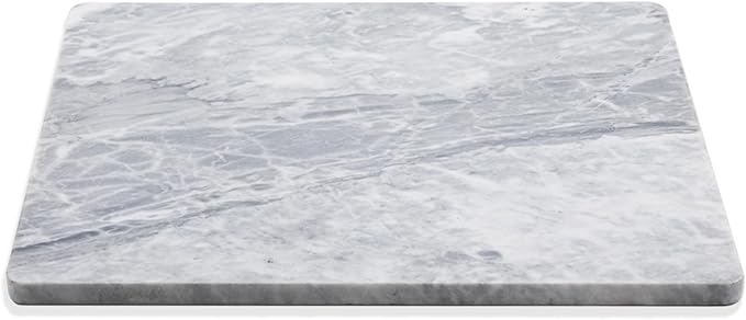 Diflart Natura Marble Stone Pastry Board for Kitchen, 16x20 Inch, Gray with White Veins, Marble Cutting Board Large with Non-Slip Feet for Keep the Dough Cool and Chocolate Tempering, Pack of 1 Pcs