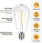 litogo 42FT LED Outdoor String Lights, Waterproof Patio Lights with ST38 Vintage Edison Bulbs, Warm White Outside Hanging Light for Yard Gazebo Party
