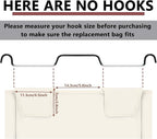 Bonuci 3 Pcs Laundry Sorter Replacement Bags Hamper Cart Removable Replacement Laundry Storage Organizer Bag Hamper Liner, No Hooks 14.76 x 8.66 x 21.65 Inch (Beige,Gray,Black)