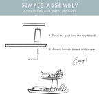 Charcuterie Boards Gift Set - Acacia Two-Tier Serving Tray Cupcake Stand Display with Knife Set and Bowls for Entertaining