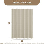 downluxe Linen Texture 3 in 1 Farmhouse Shower Curtain Set with Tassel, Boho Fabric Shower Curtains for Bathroom, Taupe, 72W x 78L