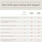 MORALVE Skirt Hangers Space Saving with Clips - 2 Pack - European Beechwood 5-Tier Hanger for Shorts, Skirts, and Pants - Closet Organizer and Storage Solution for Women with 360° Swivel Hook
