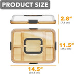 SpaceAid Charcuterie Board with Clear Lid, Portable Travel Cheese Cutting Boards for Picnic Accessories, Bamboo Serving Tray with Lids, House Warming Gifts, Black Handles, 5 Compartments