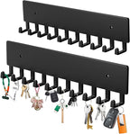 Key Holder Wall Mount with 10 Hooks - Key Rack Organizer for Entryway, Kitchen & Office, Screw-in Mounting 2 Pack 14 Inch