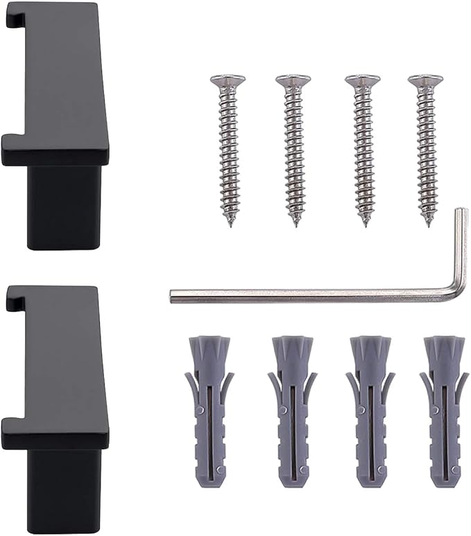 TASTOS Bathroom Hooks Matte Black, SUS304 Stainless Steel Bath Towel Hook Robe Coat Double Hook Holder, 2Pack
