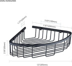 Bathroom Corner Shower Caddy Organizer, Corner-Hollow Design, SUS304 Stainless Steel Heavy Duty Rust-Proof Bathroom Shelf Organizer Holder, Wall Mounted Storage Rack, Matte Black