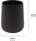 Matte Black Toothbrush and Toothpaste Holder and Cup for Bathroom Vanity and Countertop, Round Organizer for Electric Toothbrushes, Floss, Razors, Cotton, and Mouthwash