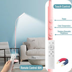 Pink LED Bright Floor Lamp with Remote & Smart Plug, Dimmable Eye-Caring Reading Light for Living Room, Bedroom, Office