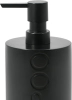 Matte Black Shampoo Dispenser Modern Refillable Pump Bottle with Embossed Text, Durable Resin Construction for Bathroom and Kitchen