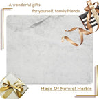 Diflart Natural Marble Pastry Board for Kitchen, 16x20 Inch, White, Stone Cutting Board Large for Dough Chocolate, Carrara Bianco, Marble Slab Christmas Thanksgiving Gift