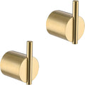 RANDOM Brushed Gold Towel Hook,Gold Hooks for Wall 304 Stainless Steel Towel Hooks for Bathrooms Kitchen Modern Towel Hook Wall Mounted Hand Towel Holder Coat Hooks 2 Pack.96068-8BG2