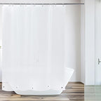 Magnetic Shower Curtain Liner with Magnetic Splash Guard Clips for Leak Proof, Bottom Magnets, Lightweight, BPA & PVC Free, 72x72, White Frost
