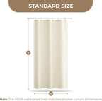 downluxe Linen Texture 3 in 1 Farmhouse Shower Curtain Set with Tassel, Boho Fabric Shower Curtains for Bathroom, Cream, 36W x 72L