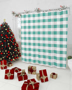 Vandarllin Rustic Green White Buffalo Check Plaid Pattern Shower Curtain, Farmhouse Shower Curtains Set with Hooks, Waterproof Fabric Bathroom Curtains Decor Home Accessories,66 X 72 Inch Long