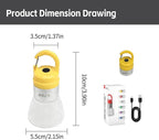 NxyznmqlCamping Essentials, Rechargeable Waterproof LED Color Changing Light, Waterproof Portable Light with Bottle Adapter, Outdoor Emergency Light (Yellow)