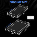 2 Pack Acrylic Bathroom Vanity Tray 7.9" and 9.6", Soap Dispenser Decorative Scalloped Tray for Bathroom Kitchen Living Room Decor Vanity Perfume