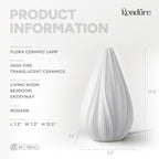 RONDURE 12.5" Modern Ceramic Table Lamp, Modern Bedside Lamps for Bedroom, Living Room and Nightstand, White Translucent Ceramic Shade, Warm Ambient Lighting, Home Decor