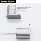 RANDOM Brushed Towel Hooks Bathroom Hardware Accessories Coat Hook 304 Stainless Steel Clothes Hook for Bath Kitchen Contemporary Hotel Style Wall Mounted 2 Pack. (Round, Brushed Steel).