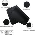 Silicone Dish Drying Mat for Multiple Usage,Easy clean,Eco-friendly,Heat-resistant Silicone Mat for Kitchen Counter or Sink,Refrigerator or Drawer Liner Black 4XL 32 inches x 18 inches