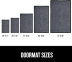 GORILLA GRIP Traffic Guard Door Mat, 47x35, Heavy Duty Welcome Mats, Commercial Office Space Doormat, Waterproof, Fade Resistant, Strong Rubber Backing, Low Profile, Shoe and Boot Scraper, Gray
