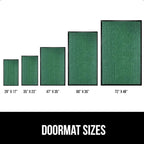 GORILLA GRIP Traffic Guard Door Mat, Heavy Duty Welcome Mats, Commercial Office Space Doormat, Waterproof, Fade Resistant, Strong Rubber Backing, Low Profile, Shoe and Boot Scraper, 35x23, Green