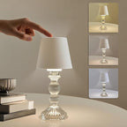 MJ PREMIER Cordless Table Lamp, Small Rechargeable Lamp with Touch Control, 9.5" H, 3 Color Stepless Dimming Battery Operated Lamps for Bedroom/Living Room/Bathroom/Kitchen/Corner/Entryway (White)